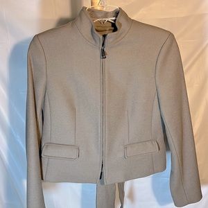 Banana Republic taupe jacket with tie detail at neck